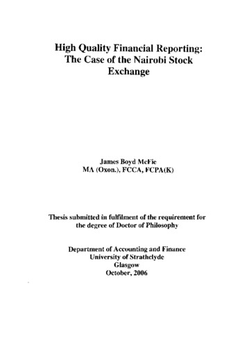 thesis financial reporting