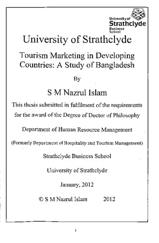 thesis bangladesh tourism development