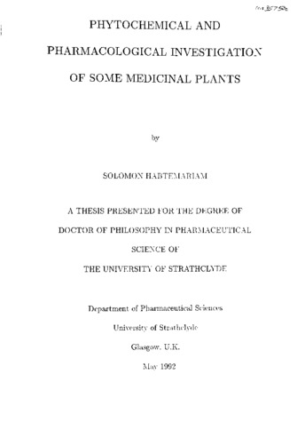 thesis on medicinal plants pdf