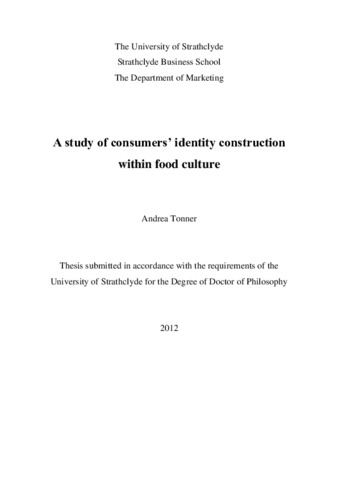 Thesis | A study of consumers' identity construction within food culture |  ID: mw22v550f | STAX