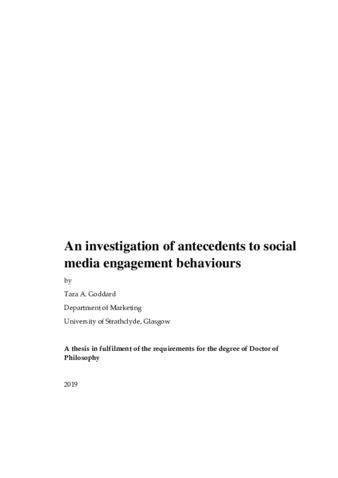 Thesis | An investigation of antecedents to social media engagement  behaviours | ID: 1z40ks843 | STAX
